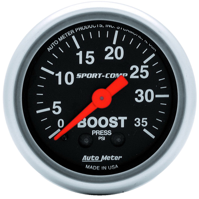 AUTO METER ULTRA-LITE SERIES BOOST GAUGE 2-1/16