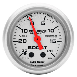 AUTO METER  ULTRA-LITE SERIES BOOST/VACUUM GAUGE  2-1/16" (AU4301)