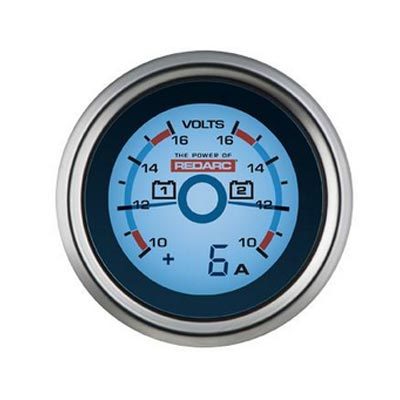 REDARC DUAL VOLTAGE 52MM GAUGE WITH OPTIONAL CURRENT DISPLAY (G52-VVA)