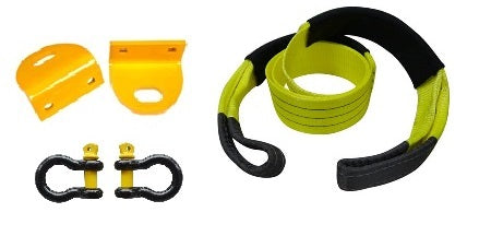 ROADSAFE TOW POINTS TO SUIT NISSAN NAVARA D40 (RP-NAV40KIT) PAIR - PLUS BRIDLE AND SHACKLES