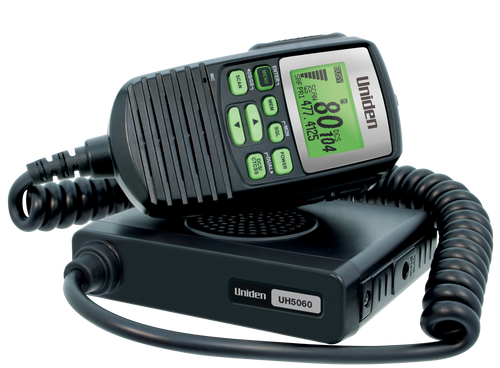 UNIDEN UH5060 Mini Compact Size UHF CB Mobile – 80 Channels, Remote Speaker MIC, Large LCD Screen