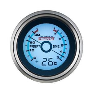 REDARC EGT & BOOST PRESSURE 52MM GAUGE WITH OPTIONAL TEMPERATURE DISPLAY (G52-BET)